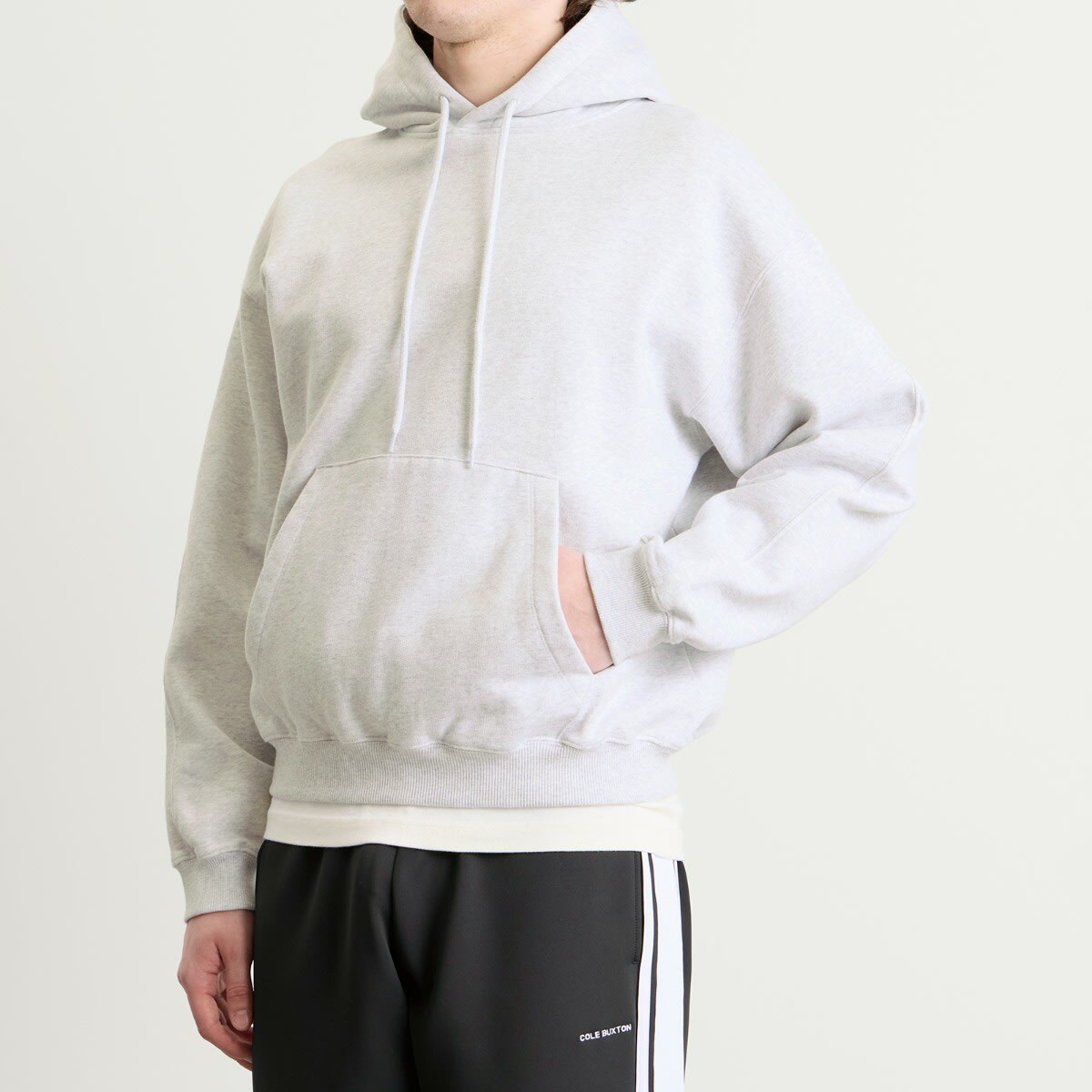 Cole Buxton Men's CB 1992 Backstage Hoodie in Light Grey Marl