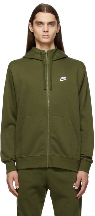 Photo: Nike Green Sportswear Club Full-Zip Hoodie
