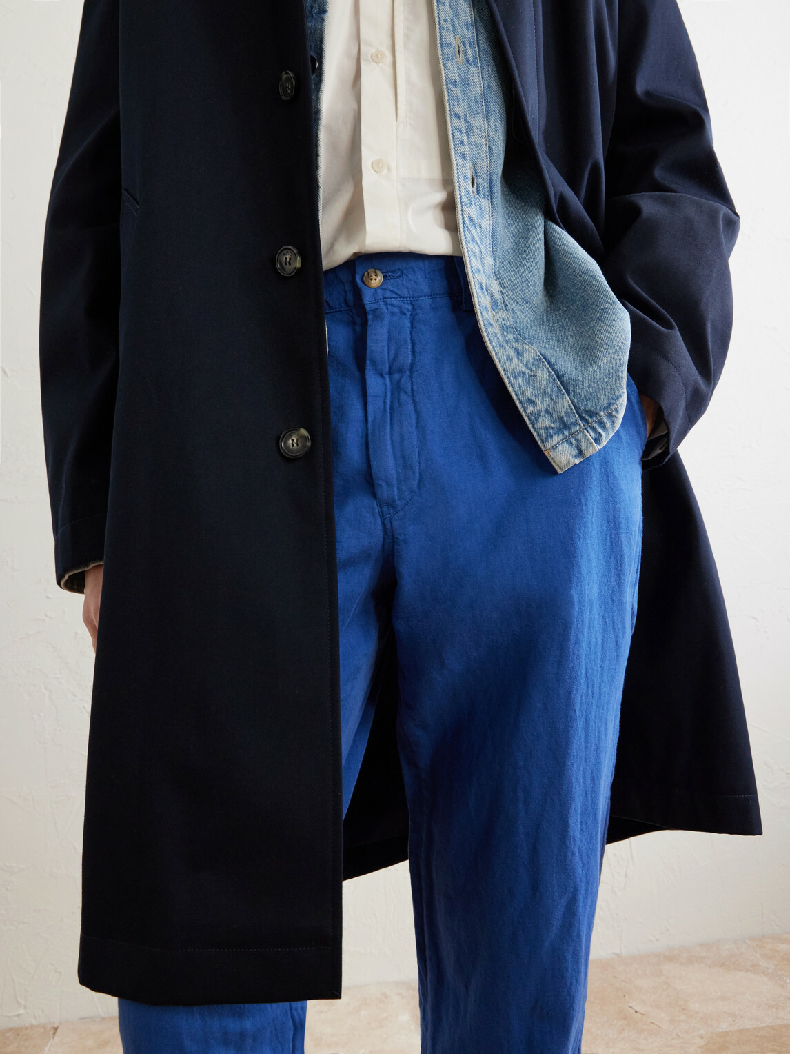 Polo Ralph Lauren - Straight-Leg Linen and Cotton-Blend Trousers - Blue