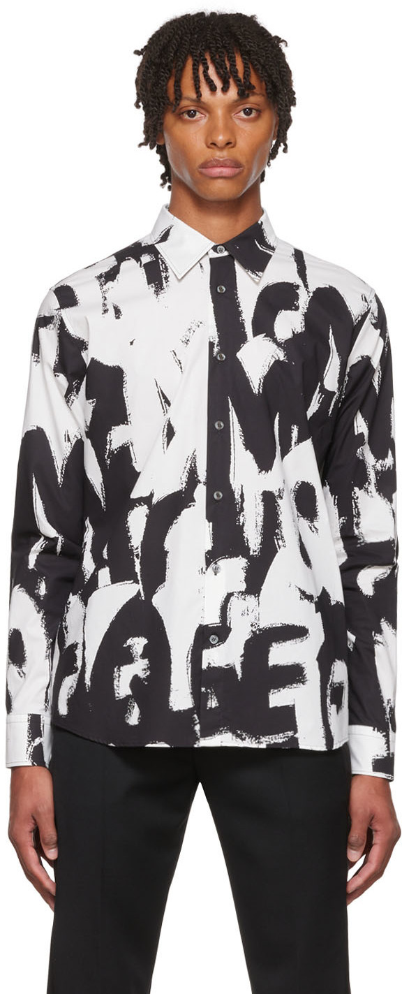 Alexander McQueen Black & White Graffiti Shirt Alexander McQueen