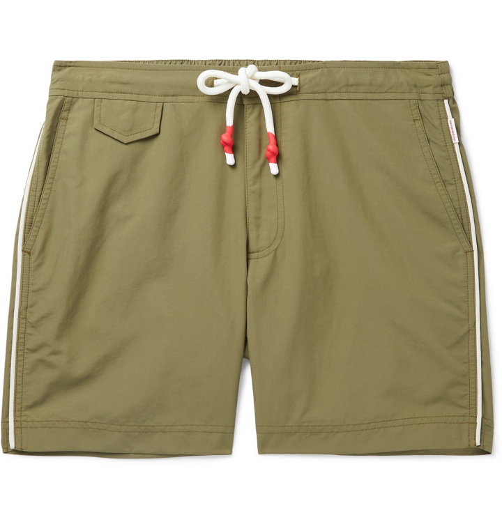 Photo: Orlebar Brown - Standard Mid-Length Piped Swim Shorts - Green