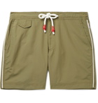Orlebar Brown - Standard Mid-Length Piped Swim Shorts - Green