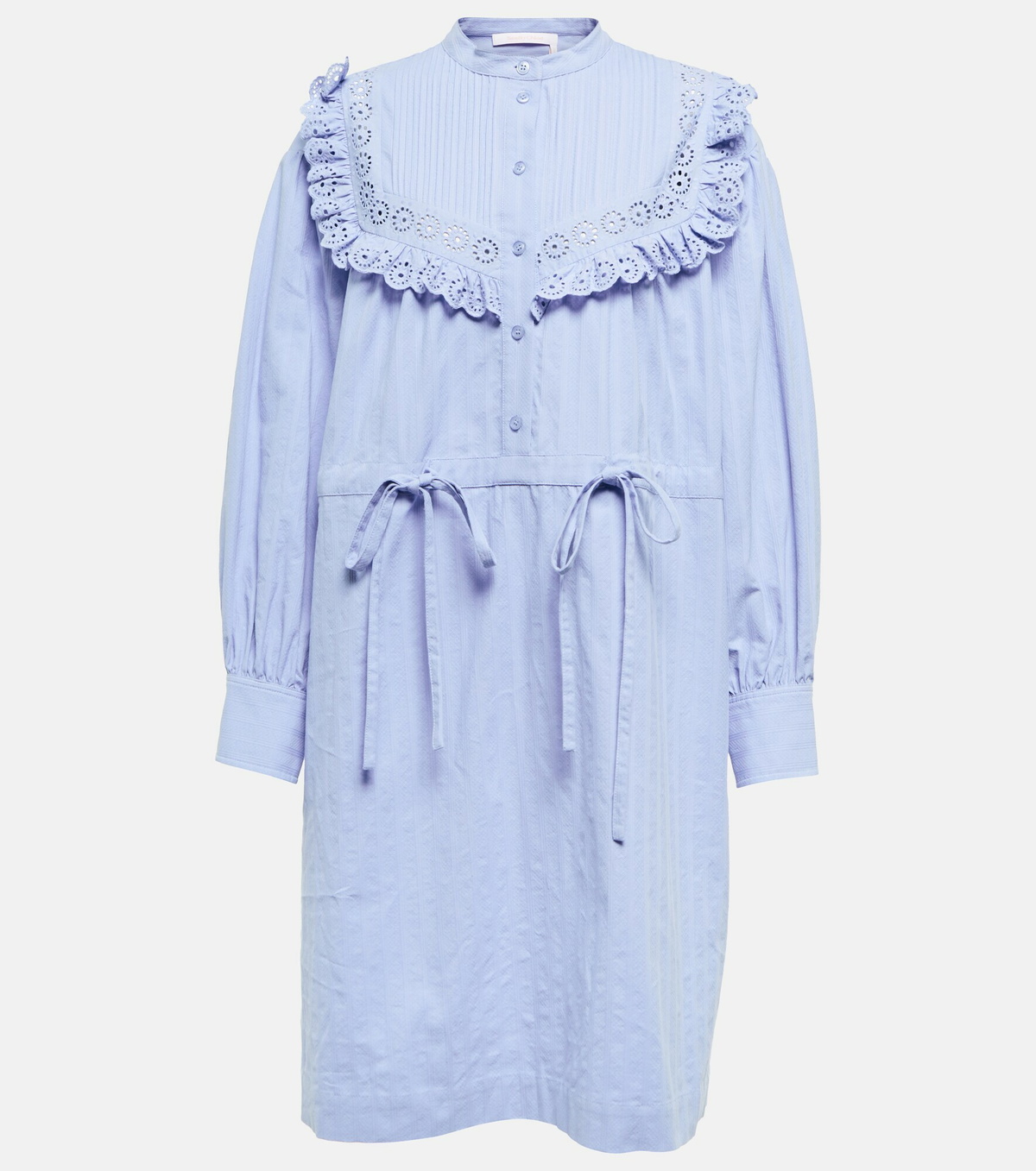 See By Chloe - Ruffled cotton poplin shirt dress