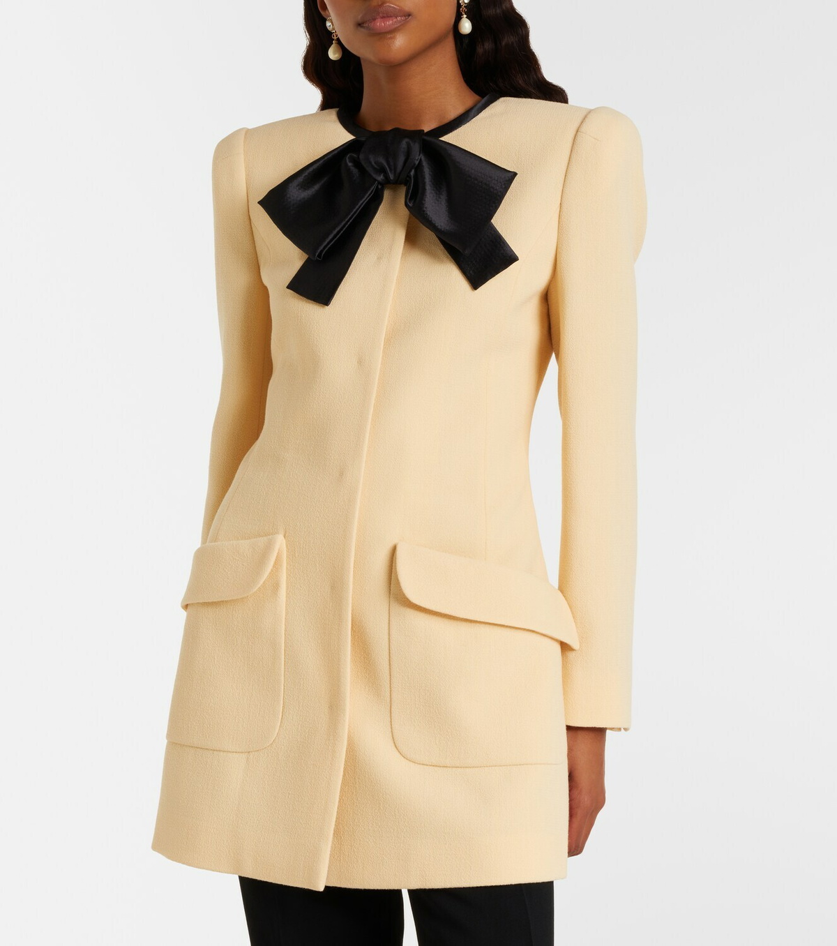 Valentino Tie-neck virgin wool coat