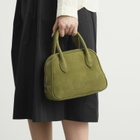 DUNST Women's Suede Boston Bag in Pistachio 