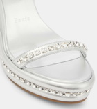 Christian Louboutin Pyrastrass metallic leather wedge sandals