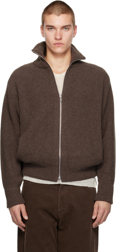 Photo: ssstein Brown Extra Fine Wool Drivers Sweater