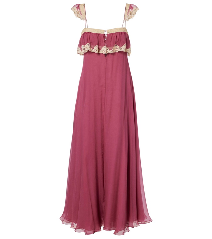 Photo: Chloé Lace-trimmed silk muslin maxi dress