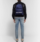 Dolce & Gabbana - Logo-Appliquéd Leather-Trimmed Shell Backpack - Navy