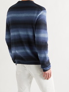 POLO RALPH LAUREN - Logo-Embroidered Striped Cotton and Linen-Blend Sweater - Blue - S