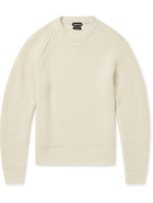 TOM FORD - Ribbed Cashmere Mock-Neck Sweater - Neutrals