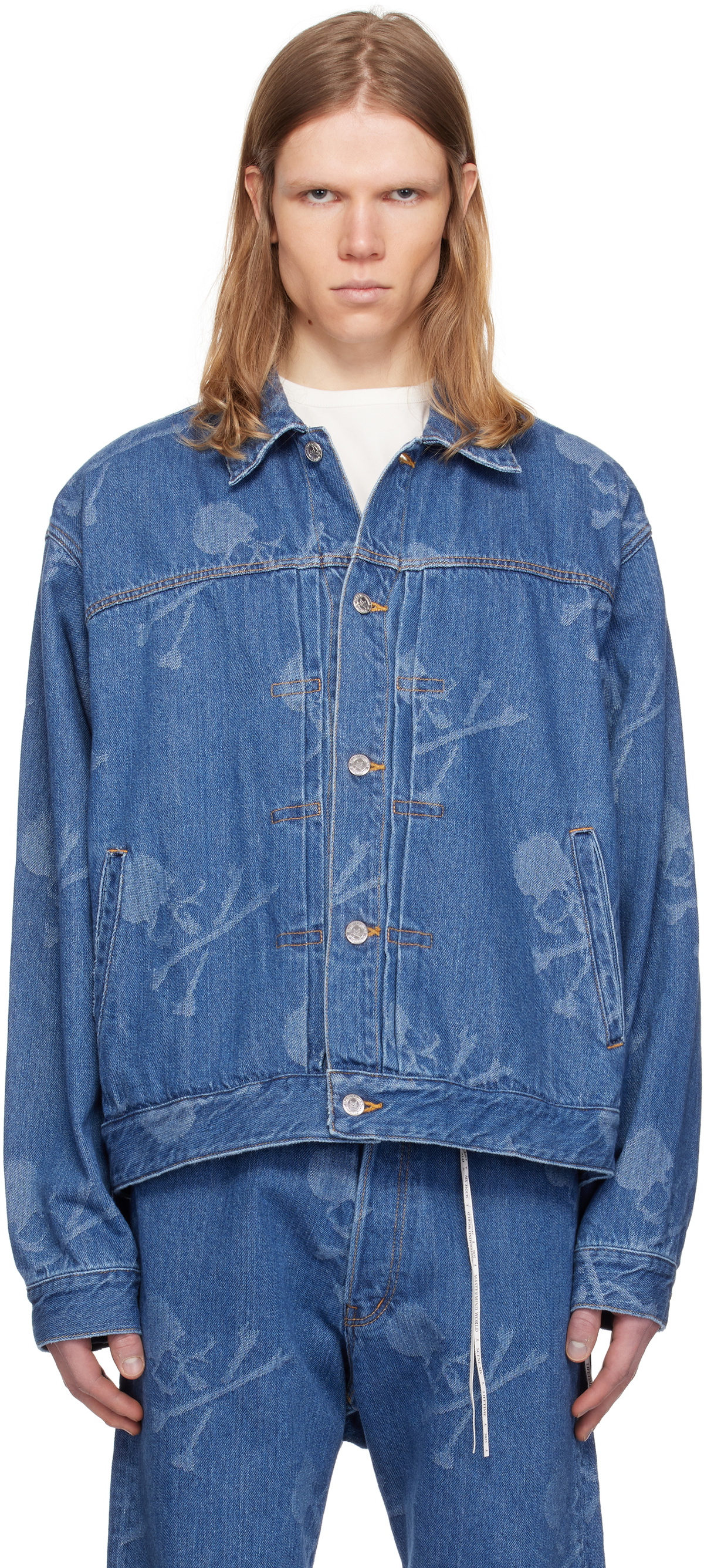 MASTERMIND WORLD Blue Monogram Denim Jacket