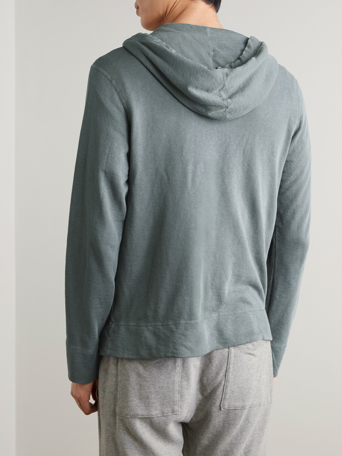 James Perse - Loopback Supima Cotton-Jersey Zip-Up Hoodie - Blue