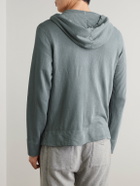 James Perse - Loopback Supima Cotton-Jersey Zip-Up Hoodie - Blue