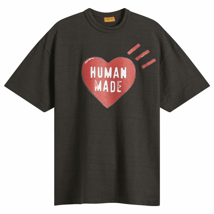 Photo: Human Made Men's Red Heart T-Shirt in Black