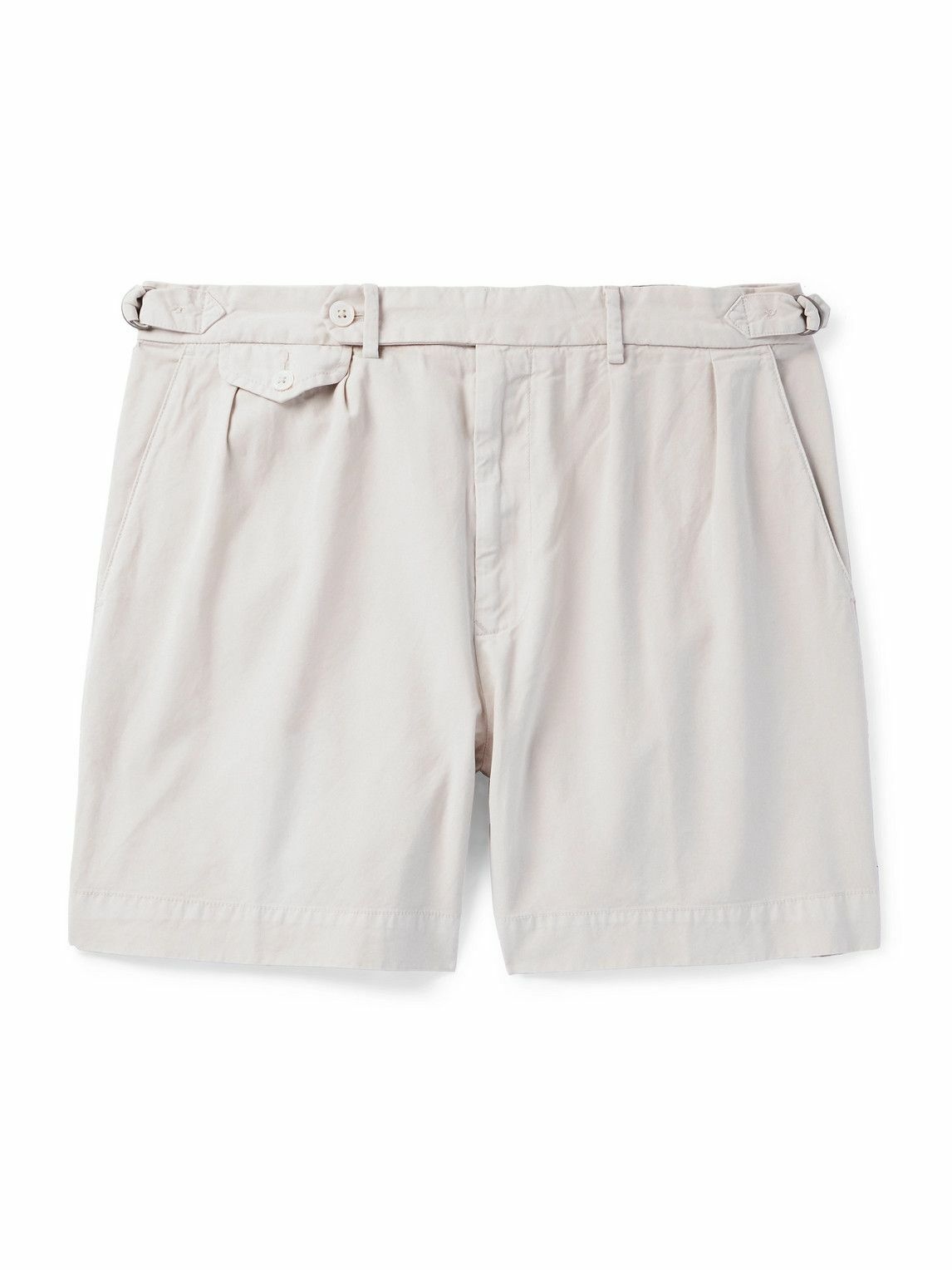 Photo: Polo Ralph Lauren - Straight-Leg Pleated Cotton-Twill Shorts - Neutrals
