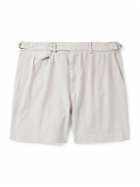 Polo Ralph Lauren - Straight-Leg Pleated Cotton-Twill Shorts - Neutrals