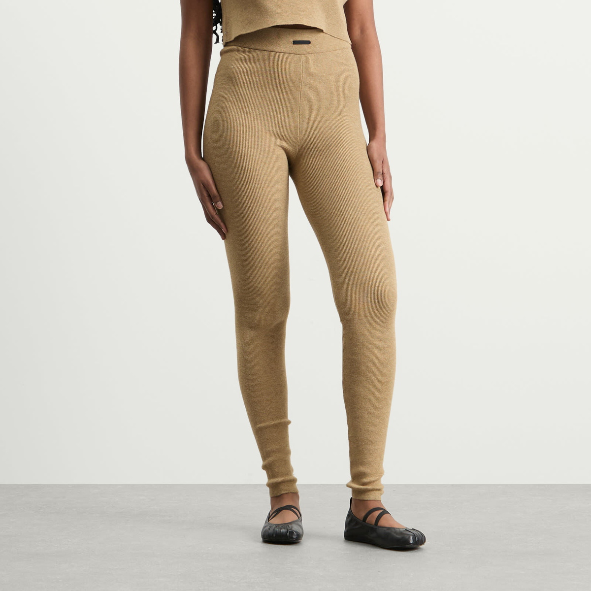 Fear of God ESSENTIALS Women's Rib Knit Leggings in Dune