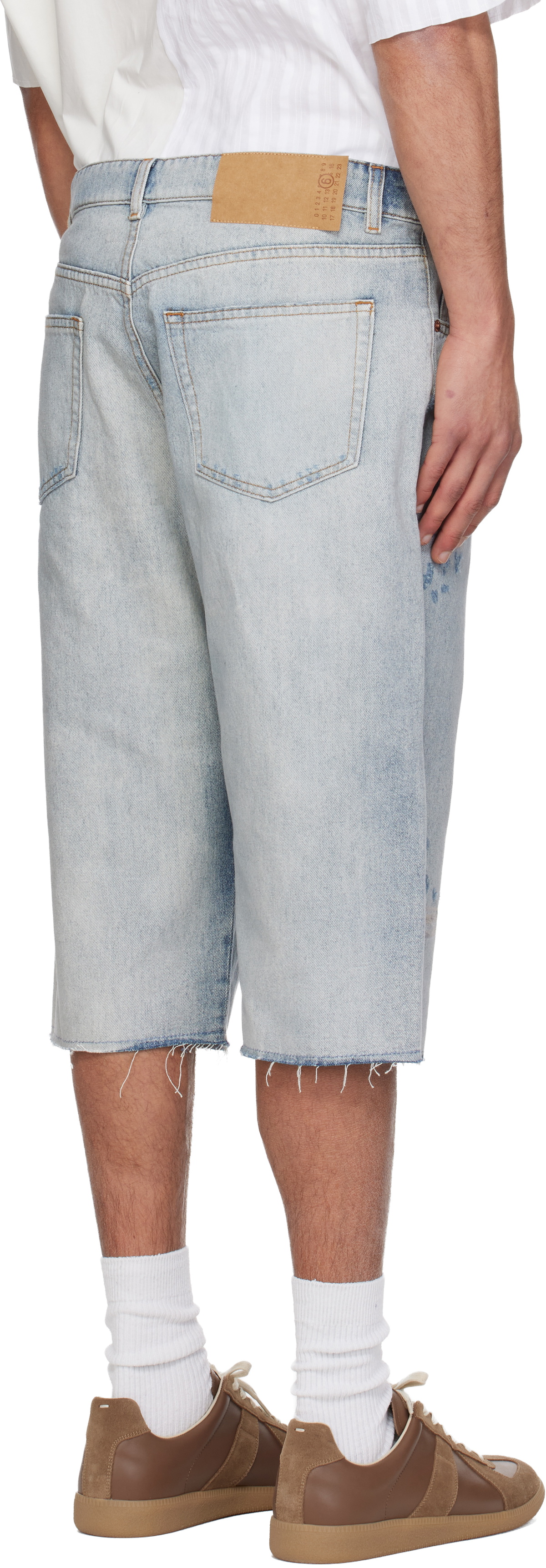 MM6 Maison Margiela Blue Drawstring Denim Shorts