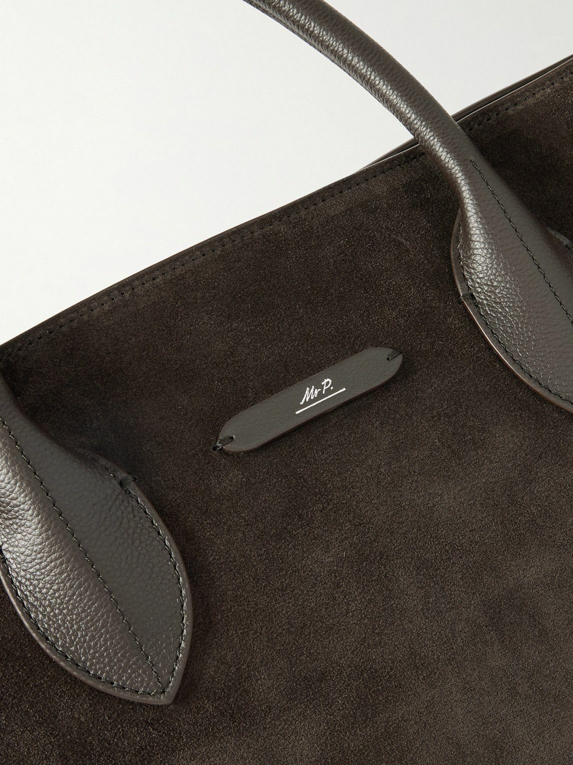Mr P. - Full Grain Leather-Trimmed Suede Tote