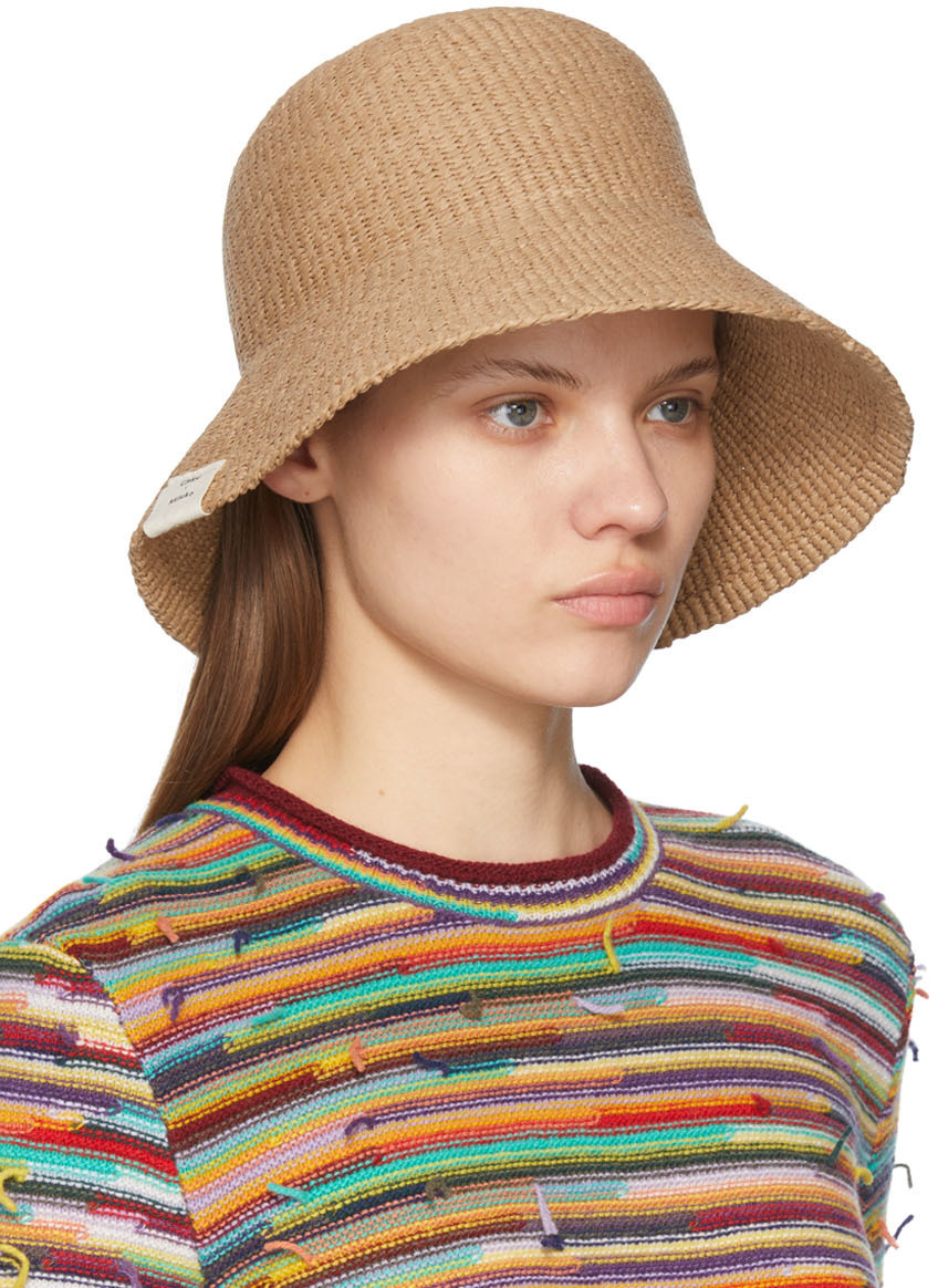 Chloé Beige Mifuko Edition Woven Bucket Hat Chloe