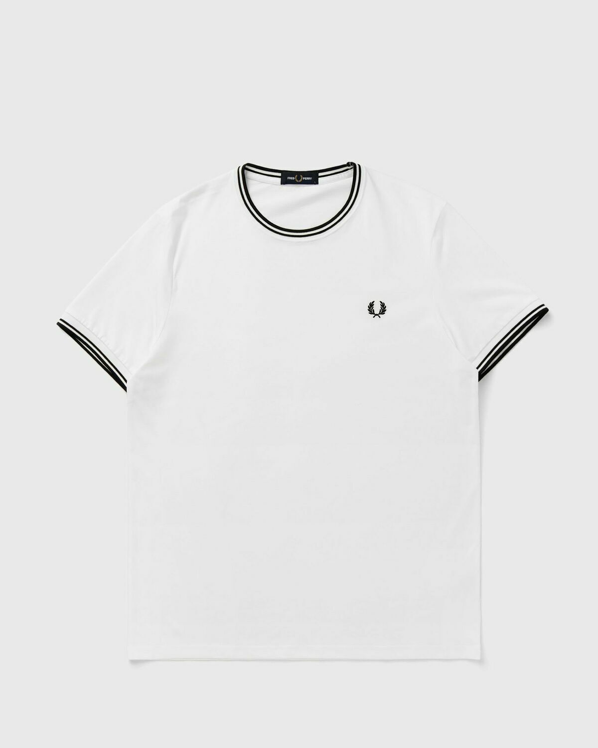 Fred Perry TWINTIPPEDT-SHIRT White Mens Shortsleefe