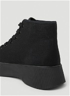 JW Anderson - Logo Embroidered High Top Sneakers in Black