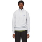 Champion Reverse Weave Grey Small Script Half-Zip Sweatshirt