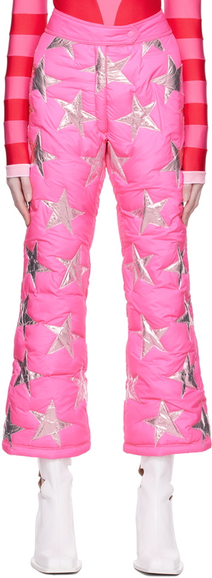 Photo: ERL Pink Embellished Puffer Trousers
