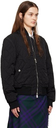 Burberry Black Quilted Bomber Jacket