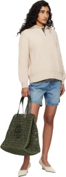 ANINE BING Khaki Large Rio Tote