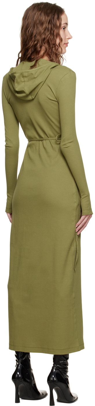 Marine Serre Green Hooded Midi Dress Marine Serre