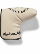 Maison Kitsuné - Leather-Trimmed Faux Shearling-Lined Embroidered Canvas Blade Cover