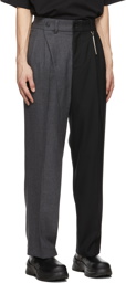 Feng Chen Wang Black & Grey Two-Tone Pleated Trousers