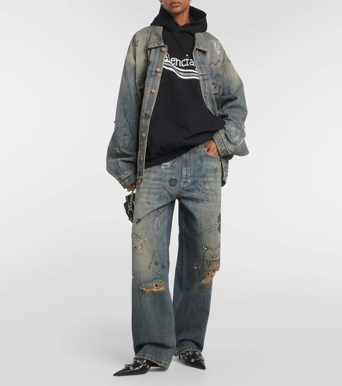 Balenciaga Embellished wide-leg jeans Balenciaga