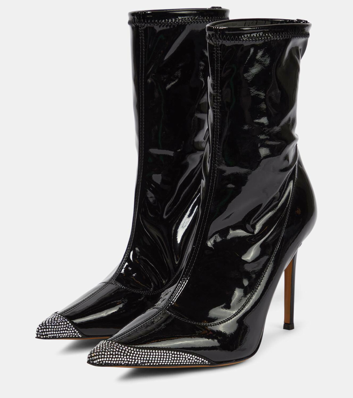 Alexandre Vauthier Avi embellished faux leather ankle boots