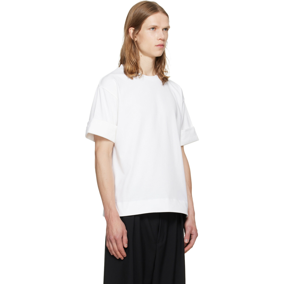 Simone Rocha White Fitted Wire Turnup T-shirt