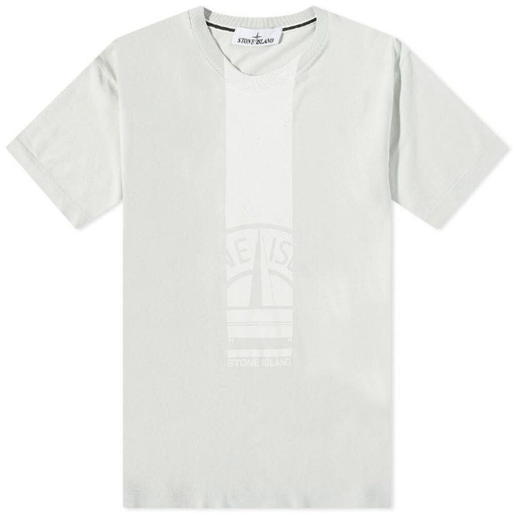 Photo: Stone Island Men's Mosaic One Print T-Shirt in Pearly Grey