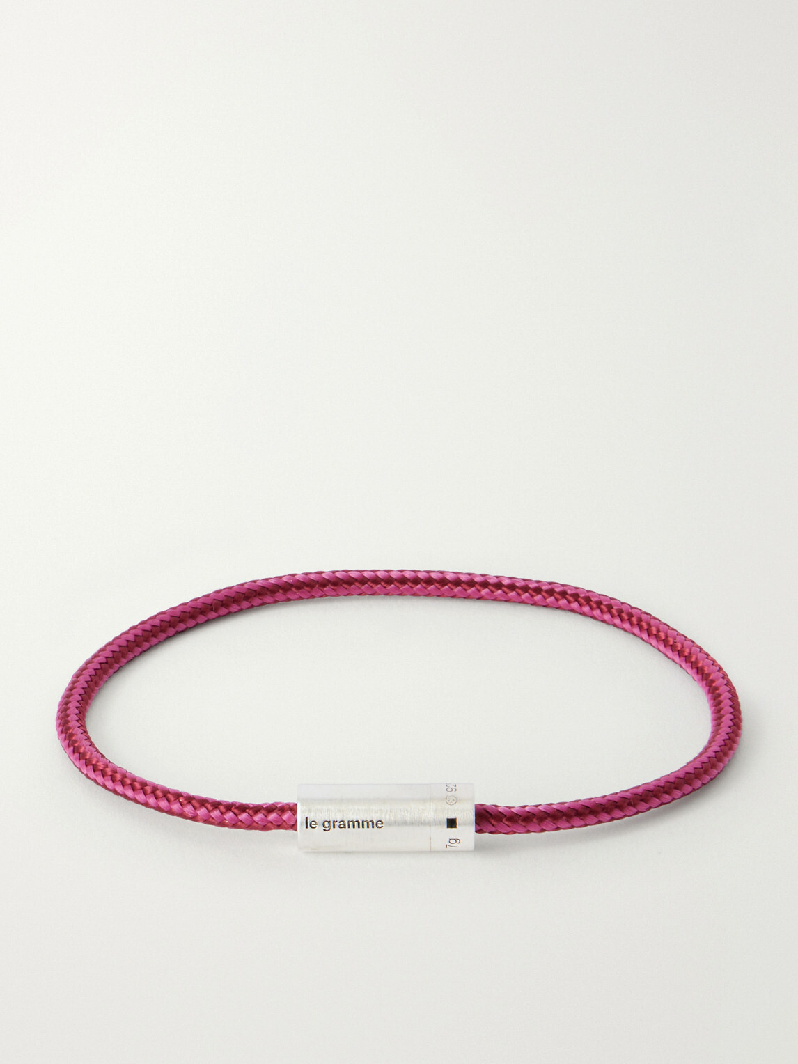 Le Gramme - 5g Sterling Silver Woven Cord Bracelet - Burgundy