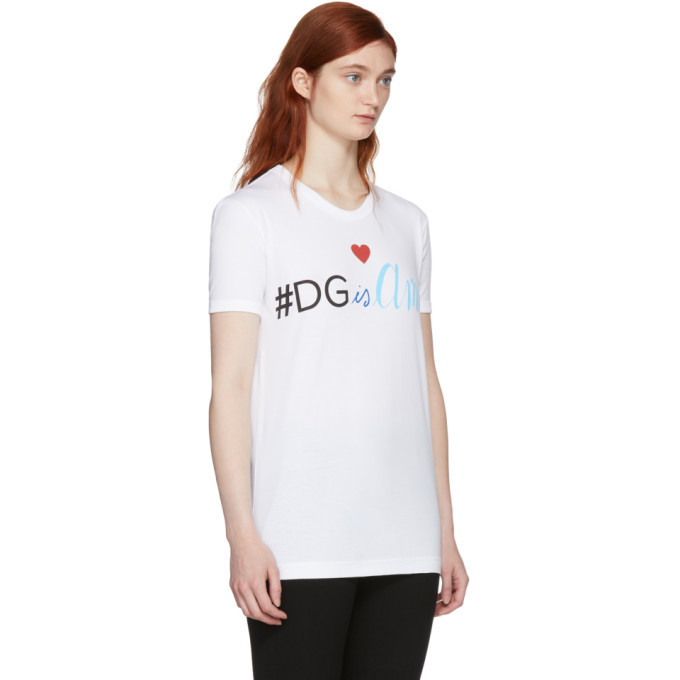 Dolce and Gabbana White DG Is Amore T-Shirt Dolce & Gabbana
