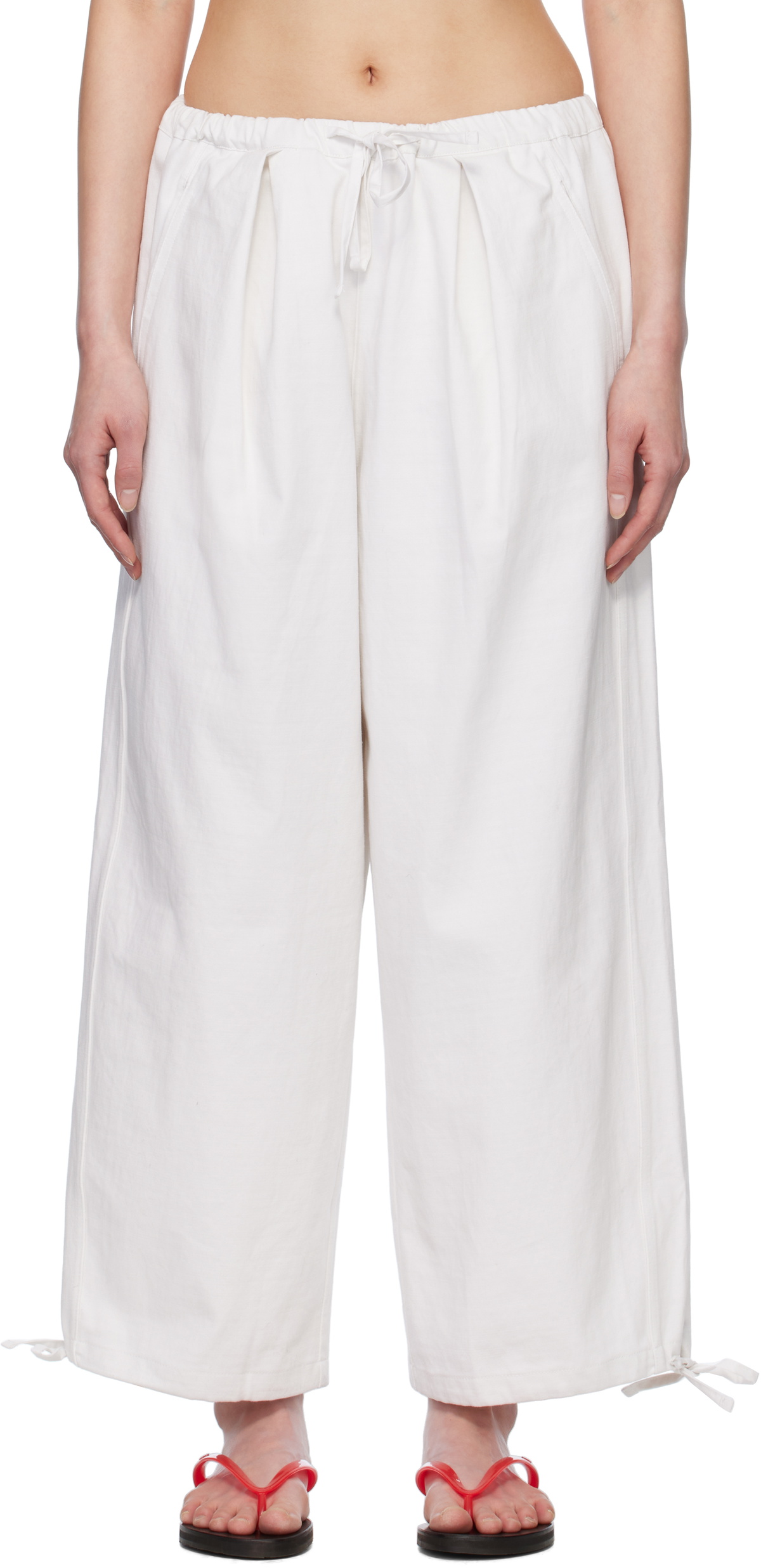 Deiji Studios White Drawcord Trousers
