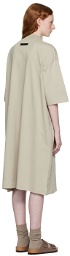 Essentials Gray Short Sleeve Midi Dress