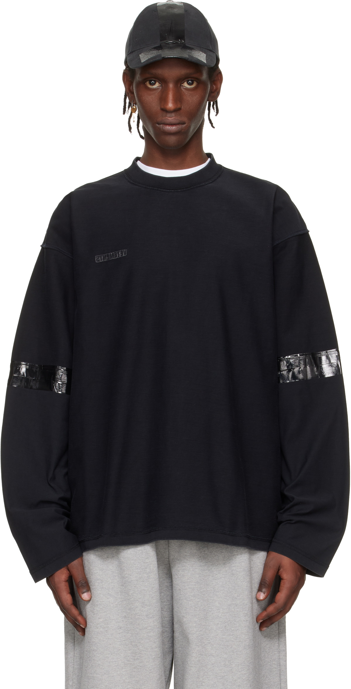 VETEMENTS Black Taped Reconstructed Longsleeve T-shirt