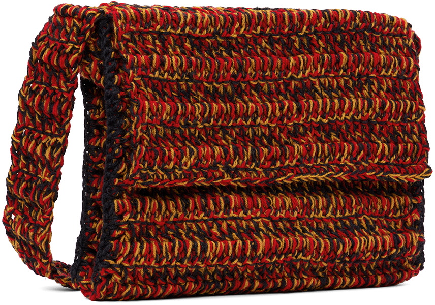 Nicholas Daley Red & Yellow Crochet Messenger Bag Nicholas Daley