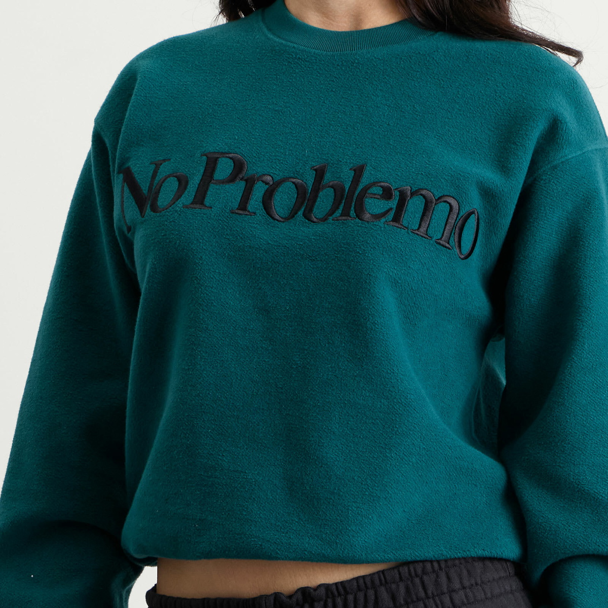 No Problemo Women's Reverse Fleece Sweatshirt in Teal