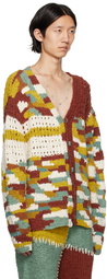 The Elder Statesman Multicolor Button Cardigan