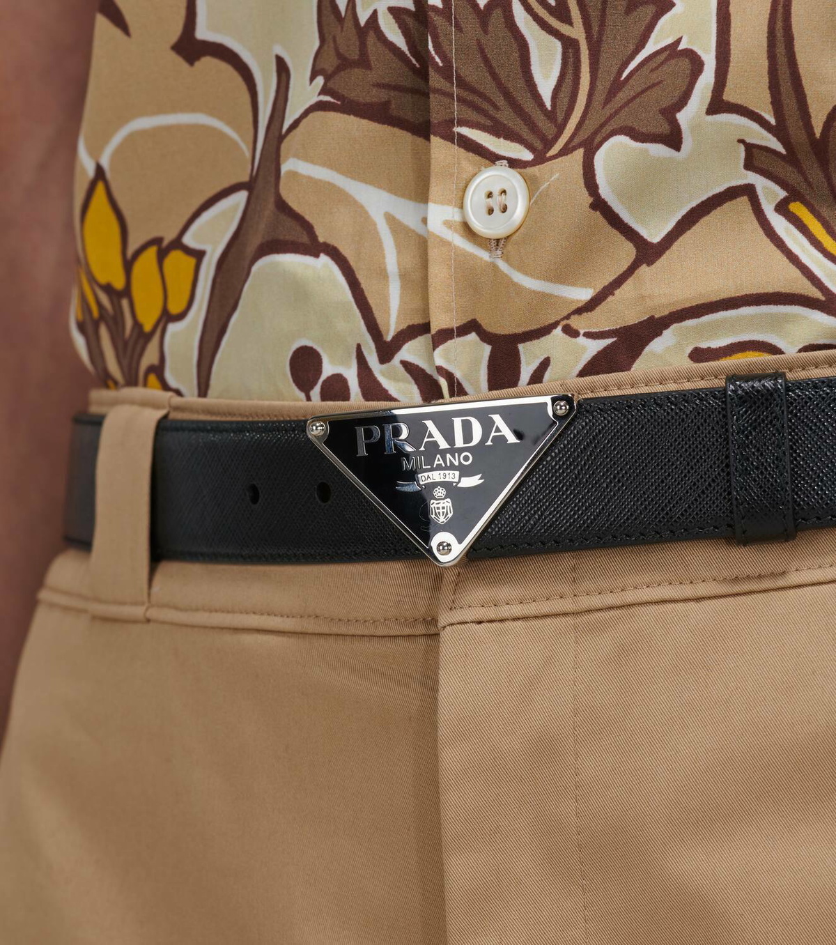 小物 PRADA Saffiano Leather buckle belt Prada Saffiano leather buckle belt Prada