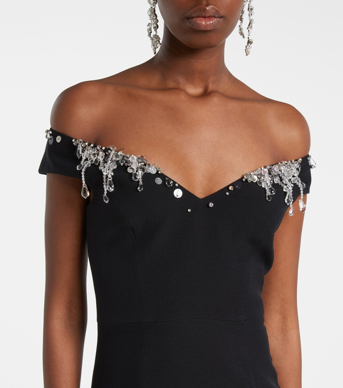 Safiyaa Lucrezia embellished crêpe gown