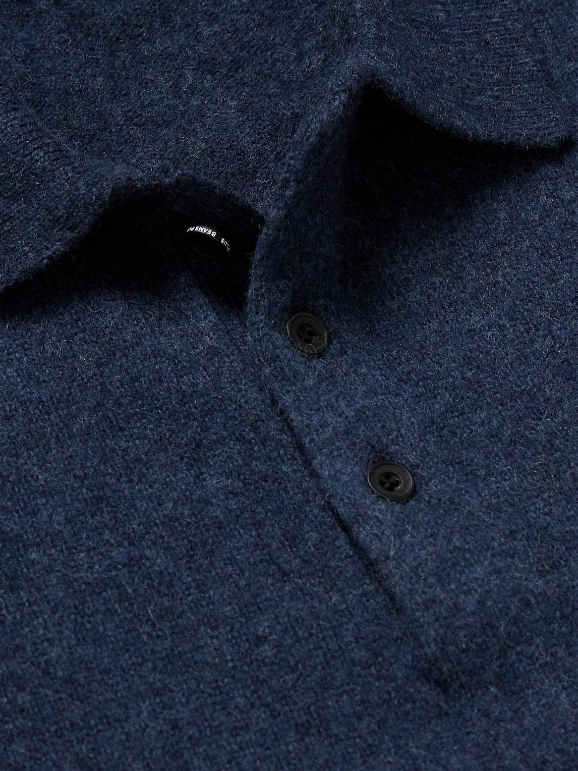 Beams Plus - Wool Polo Shirt - Blue Beams Plus