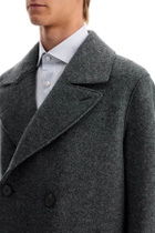 HARRIS WHARF LONDON double-breasted wool coat in boiled Grey